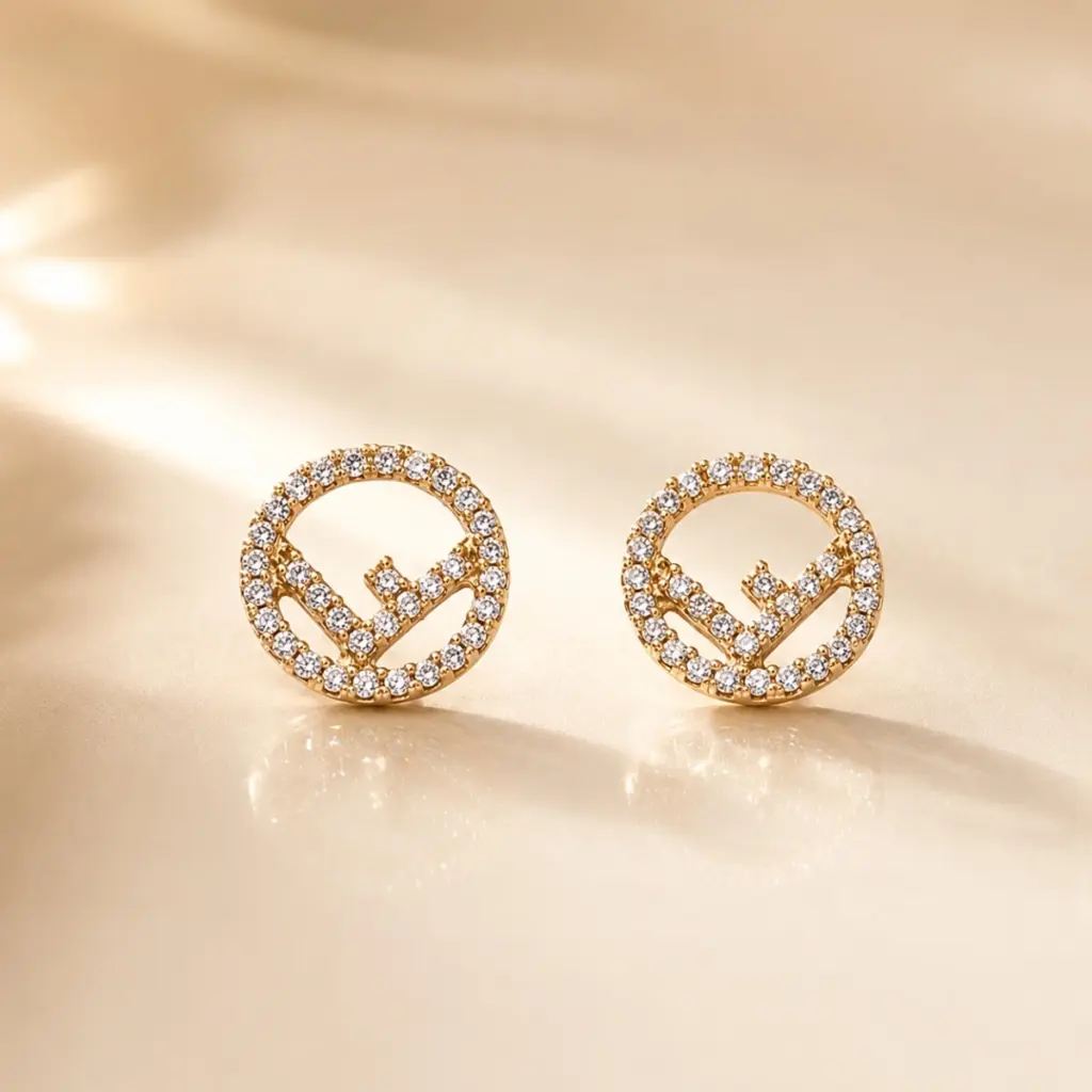 Fendy gold earrings