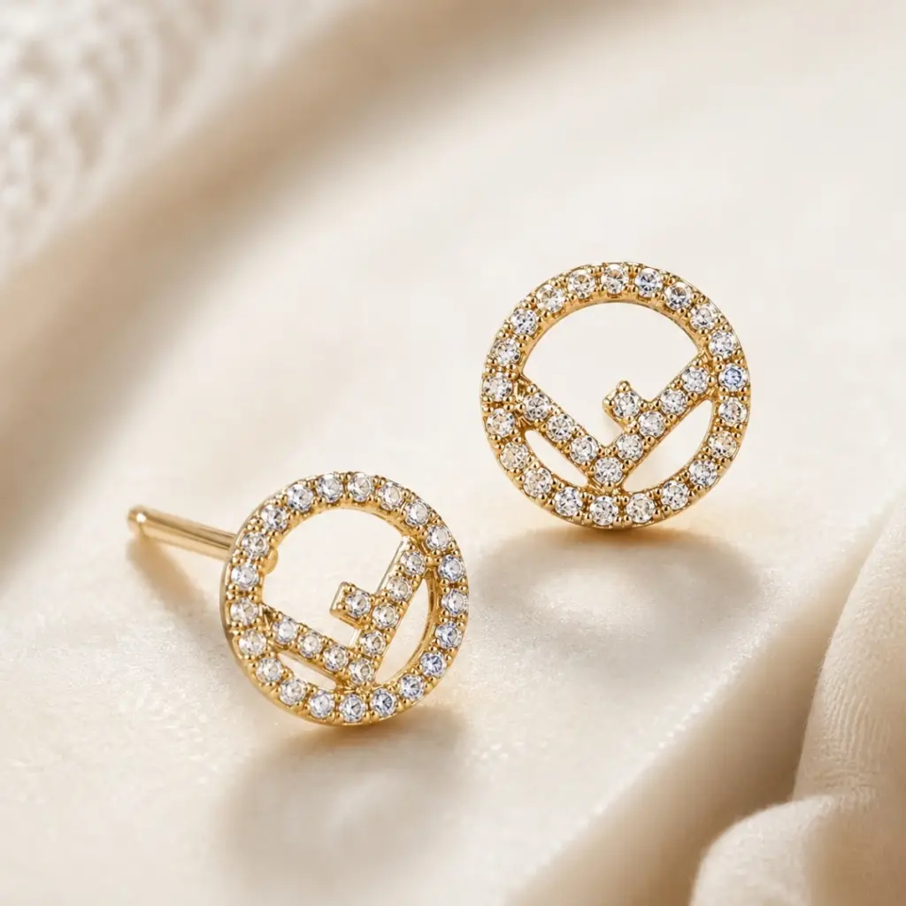 Fendy gold earrings