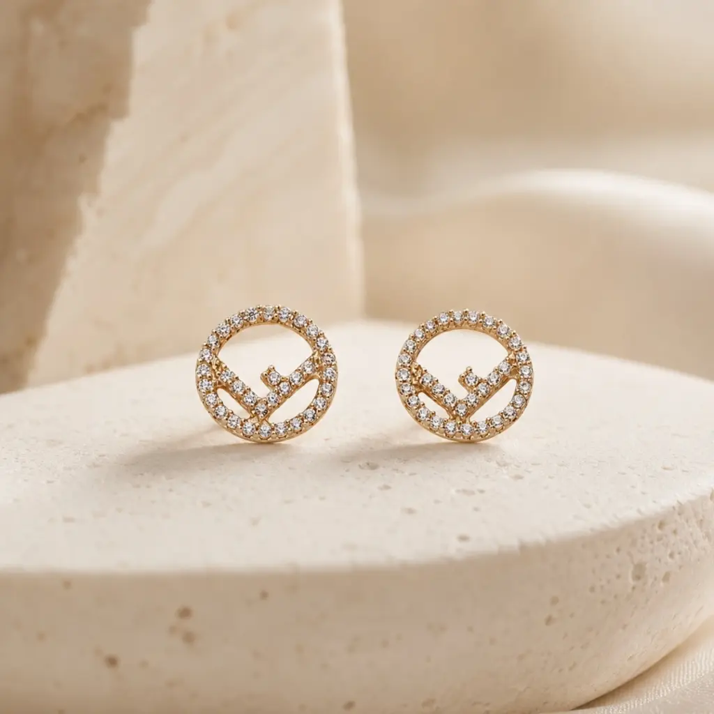Fendy gold earrings