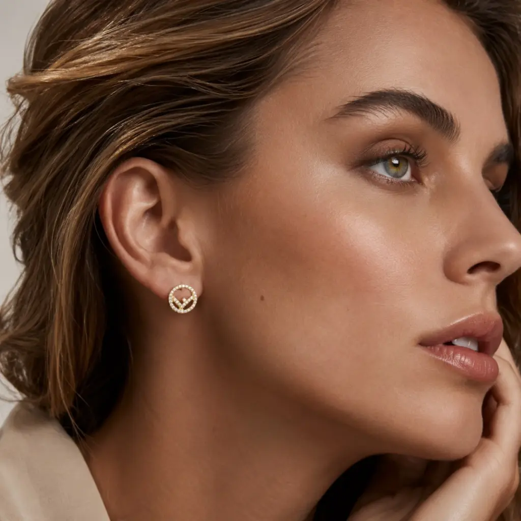 Fendy gold earrings